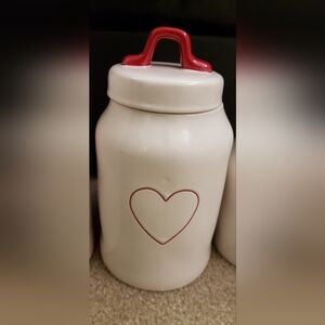 Rae Dunn Valentines Canister Heart New 8"